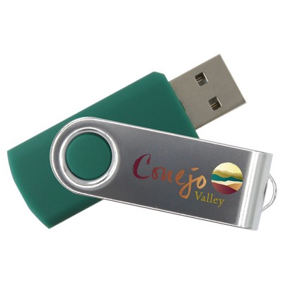 iClick® Silver Swivel USB Flash Drive 16GB